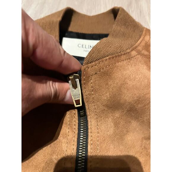 CELINE -Suede Leather Bomber Jacket / IT 46 - Picture 9 of 15